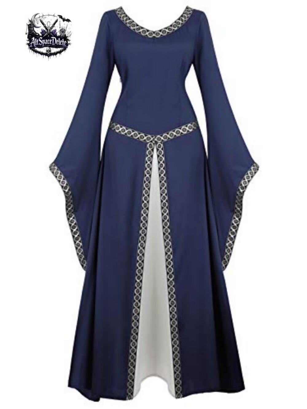 Renaissance Medieval Costume Dress Lace Up Long Sleeve Gown